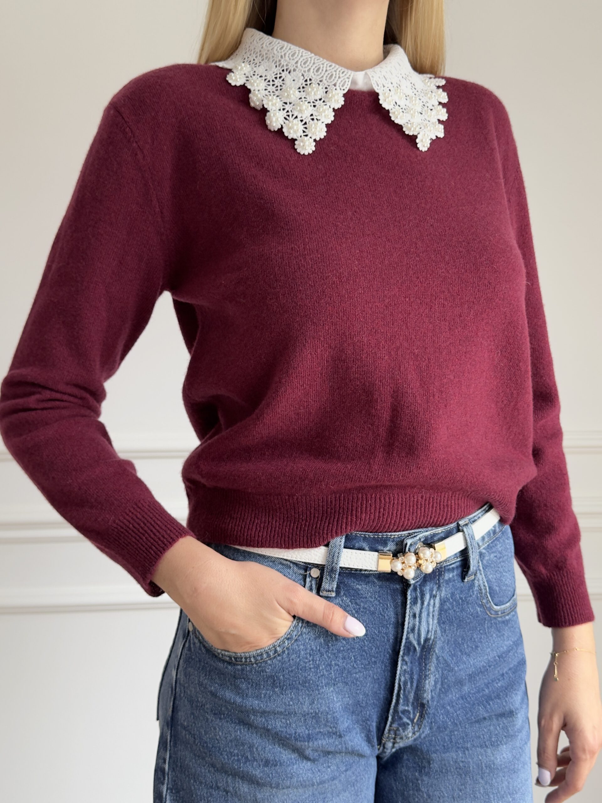 svetrik a Sveter s golierikom - 100% merino vlna – Obrázok 1